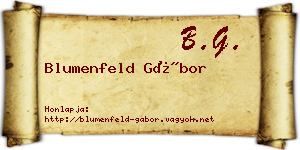 Blumenfeld Gábor névjegykártya